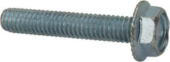 Value Collection - 5/16-18 UNC, 1-3/4" Length Under Head, Hex Drive Flange Bolt - 1-3/4" Thread Length, Grade 2 Steel, Serrated Flange, Zinc-Plated Finish - Apex Tool & Supply