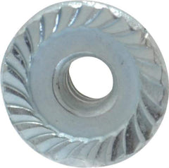 Value Collection - #6-32, 27/64" Flange Diam, Serrated Flange Nut - Grade Grade 2 Steel, Zinc-Plated Finish, 0.171" Flange Height - Apex Tool & Supply