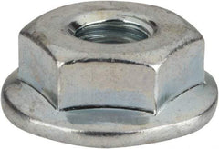 Value Collection - #12-24, 19/32" Flange Diam, Serrated Flange Nut - Grade Grade 2 Steel, Zinc-Plated Finish, 0.236" Flange Height - Apex Tool & Supply