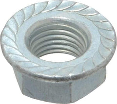 Value Collection - 3/8-24, 3/4" Flange Diam, Serrated Flange Nut - Grade Grade 2 Steel, Zinc-Plated Finish, 0.347" Flange Height - Apex Tool & Supply