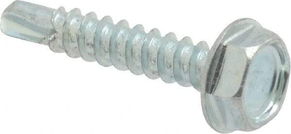 Value Collection - #6, Hex Washer Head, Hex Drive, 3/4" Length Under Head, #2 Point, Self Drilling Screw - Grade 1016-1024 Steel, Zinc-Plated Finish - Apex Tool & Supply
