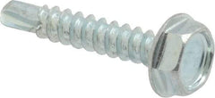 Value Collection - #6, Hex Washer Head, Hex Drive, 3/4" Length Under Head, #2 Point, Self Drilling Screw - Grade 1016-1024 Steel, Zinc-Plated Finish - Apex Tool & Supply