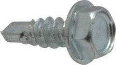 Value Collection - #8, Hex Washer Head, Hex Drive, 1/2" Length Under Head, #2 Point, Self Drilling Screw - Grade 1016-1024 Steel, Zinc-Plated Finish - Apex Tool & Supply