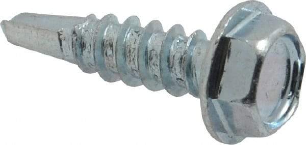 Value Collection - #8, Hex Washer Head, Hex Drive, 5/8" Length Under Head, #2 Point, Self Drilling Screw - Grade 1016-1024 Steel, Zinc-Plated Finish - Apex Tool & Supply