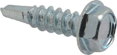 Value Collection - #8, Hex Washer Head, Hex Drive, 5/8" Length Under Head, #2 Point, Self Drilling Screw - Grade 1016-1024 Steel, Zinc-Plated Finish - Apex Tool & Supply