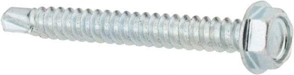 Value Collection - #8, Hex Washer Head, Hex Drive, 1-1/2" Length Under Head, #2 Point, Self Drilling Screw - Grade 1016-1024 Steel, Zinc-Plated Finish - Apex Tool & Supply