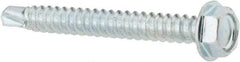 Value Collection - #8, Hex Washer Head, Hex Drive, 1-1/2" Length Under Head, #2 Point, Self Drilling Screw - Grade 1016-1024 Steel, Zinc-Plated Finish - Apex Tool & Supply