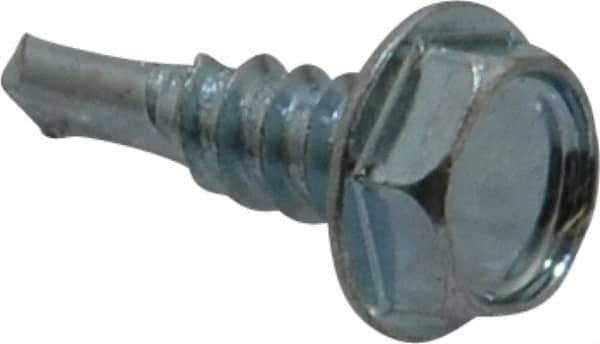 Value Collection - #10, Hex Washer Head, Hex Drive, 5/8" Length Under Head, #3 Point, Self Drilling Screw - Grade 1016-1024 Steel, Zinc-Plated Finish - Apex Tool & Supply