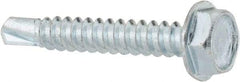 Value Collection - #10, Hex Washer Head, Hex Drive, 1-1/4" Length Under Head, #3 Point, Self Drilling Screw - Grade 1016-1024 Steel, Zinc-Plated Finish - Apex Tool & Supply