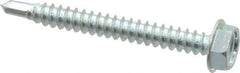 Value Collection - #10, Hex Washer Head, Hex Drive, 1-3/4" Length Under Head, #3 Point, Self Drilling Screw - Grade 1016-1024 Steel, Zinc-Plated Finish - Apex Tool & Supply