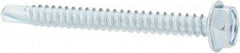 Value Collection - #10, Hex Washer Head, Hex Drive, 2" Length Under Head, #3 Point, Self Drilling Screw - Grade 1016-1024 Steel, Zinc-Plated Finish - Apex Tool & Supply