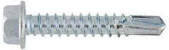 Value Collection - #12, Hex Washer Head, Hex Drive, 3" Length Under Head, #3 Point, Self Drilling Screw - Grade 1016-1024 Steel, Zinc-Plated Finish - Apex Tool & Supply