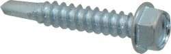 Value Collection - #12, Hex Washer Head, Hex Drive, 1-1/4" Length Under Head, #3 Point, Self Drilling Screw - Grade 1016-1024 Steel, Zinc-Plated Finish - Apex Tool & Supply