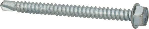 Value Collection - #12, Hex Washer Head, Hex Drive, 2-1/2" Length Under Head, #3 Point, Self Drilling Screw - Grade 1016-1024 Steel, Zinc-Plated Finish - Apex Tool & Supply