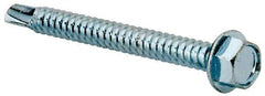 Value Collection - 1/4", Hex Washer Head, Hex Drive, 2-1/2" Length Under Head, #3 Point, Self Drilling Screw - Grade 1016-1024 Steel, Zinc-Plated Finish - Apex Tool & Supply