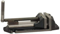 Cardinal Tool - 6" Jaw Opening Capacity x 2" Throat Depth, Horizontal Drill Press Vise - 6" Wide Jaw, Stationary Base, Rapid Action, 15" OAL x 3-11/16" Overall Height, Steel - Apex Tool & Supply