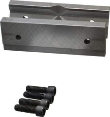 Cardinal Tool - 6" Wide x 2mm High, Step Vise Jaw - Hard, Steel, Fixed Jaw, Compatible with 6" Vises - Apex Tool & Supply