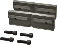 Cardinal Tool - 6" Wide x 2mm High, V-Groove Vise Jaw - Hard, Steel, Fixed Jaw, Compatible with 6" Vises - Apex Tool & Supply