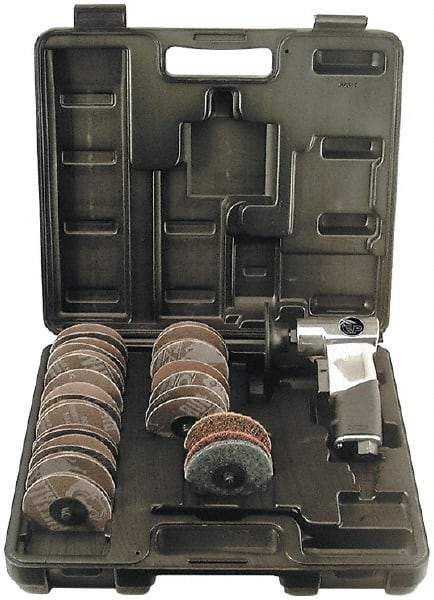 Florida Pneumatic - 3" Max Disc, 15,000 RPM, Pneumatic Handheld Disc Sander - 4 CFM, 1/4 NPT Inlet, 0.33 hp, 90 psi - Apex Tool & Supply