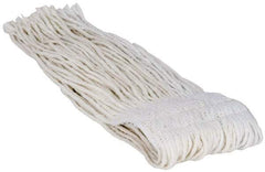 PRO-SOURCE - 5" White Head Band, Medium Rayon Cut End Mop Head - 8 Ply, Clamp Jaw Connection, Use for Heavy Duty Floor Cleaning - Apex Tool & Supply