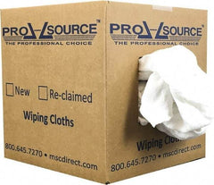 PRO-SOURCE - Wide Virgin Cotton Rags - White, Fleece and Sweatshirt, Low Lint, 5 Lbs. at 3 to 4 per Pound, Box - Apex Tool & Supply