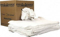 PRO-SOURCE - 19 Inch Long x 16 Inch Wide Virgin Utility Cotton Towels - White, Terry Cloth, Low Lint, 5 Lbs. at 3 to 4 per Pound, Box - Apex Tool & Supply