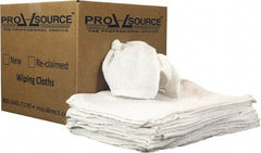 PRO-SOURCE - 19 Inch Long x 16 Inch Wide Virgin Utility Cotton Towels - White, Terry Cloth, Low Lint, 10 Lbs. at 3 to 4 per Pound, Box - Apex Tool & Supply
