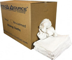 PRO-SOURCE - 19 Inch Long x 16 Inch Wide Virgin Utility Cotton Towels - White, Terry Cloth, Low Lint, 50 Lbs. at 3 to 4 per Pound, Box - Apex Tool & Supply