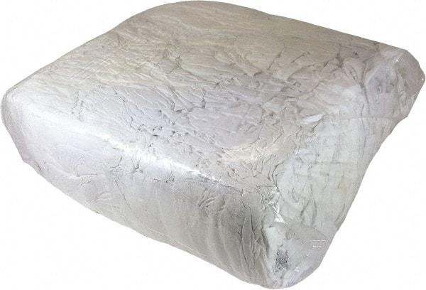 PRO-SOURCE - Reclaimed Cotton T-Shirt Rags - White, Low Lint, 50 Lbs. at 4 to 5 per Pound, Bale - Apex Tool & Supply