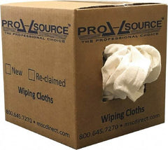 PRO-SOURCE - Reclaimed Cotton Polishing and Dust Cloths - White, Flannel, Low Lint, 5 Lbs. at 3 to 4 per Pound, Box - Apex Tool & Supply
