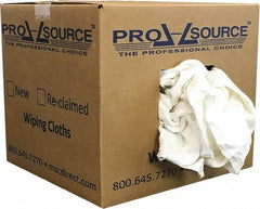 PRO-SOURCE - Reclaimed Cotton Polishing and Dust Cloths - White, Flannel, Low Lint, 10 Lbs. at 3 to 4 per Pound, Box - Apex Tool & Supply
