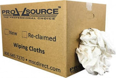 PRO-SOURCE - Reclaimed Cotton Polishing and Dust Cloths - White, Flannel, Low Lint, 25 Lbs. at 3 to 4 per Pound, Box - Apex Tool & Supply