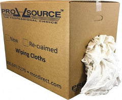 PRO-SOURCE - Reclaimed Cotton Polishing and Dust Cloths - White, Flannel, Low Lint, 50 Lbs. at 3 to 4 per Pound, Box - Apex Tool & Supply