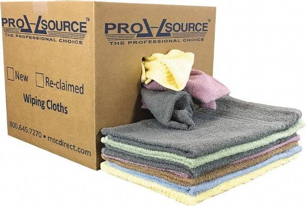 PRO-SOURCE - Virgin Cotton Car Wash Towels - Assorted Colors, Terry Cloth, Low Lint, 10 Lbs. at 2 to 4 per Pound, Box - Apex Tool & Supply