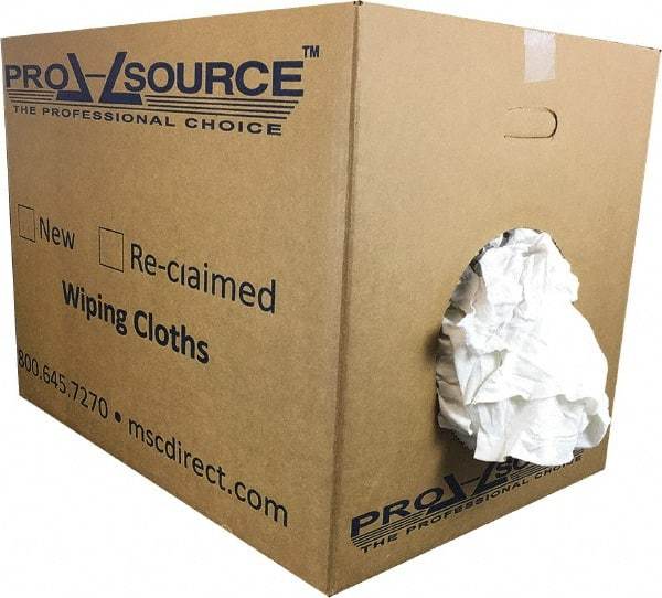 PRO-SOURCE - Cotton Reclaimed Medium Weight Rags - White, Low Lint, 50 Lbs. Bale - Apex Tool & Supply