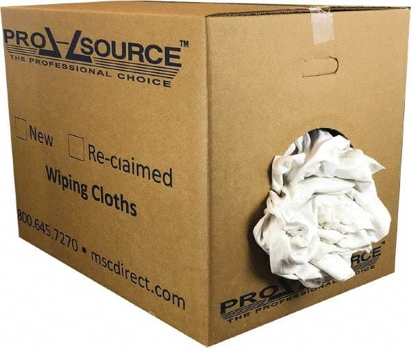 PRO-SOURCE - Virgin Cotton Rags - White, T-Shirt, Lint Free, Box - Apex Tool & Supply