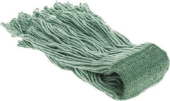 PRO-SOURCE - 5" Green Head Band, X-Large Blended Fiber Loop End Mop Head - 4 Ply, Clamp Jaw Connection, Use for General Purpose - Apex Tool & Supply
