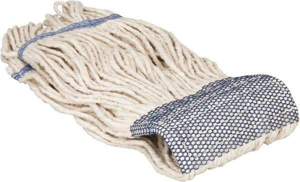 PRO-SOURCE - 1-1/4" White Head Band, X-Small Cotton Loop End Mop Head - 4 Ply, Clamp Jaw Connection, Use for General Purpose - Apex Tool & Supply
