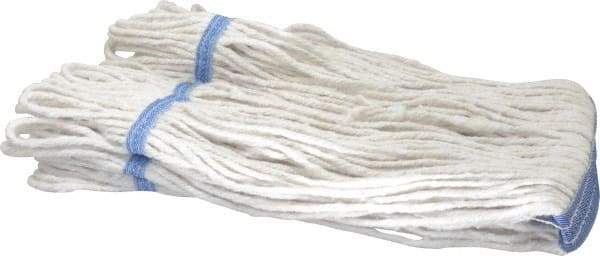 PRO-SOURCE - 1-1/4" White Head Band, X-Small Blended Fiber Loop End Mop Head - 4 Ply, Clamp Jaw Connection, Use for General Purpose - Apex Tool & Supply
