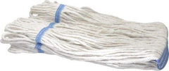 PRO-SOURCE - 1-1/4" White Head Band, X-Small Blended Fiber Loop End Mop Head - 4 Ply, Clamp Jaw Connection, Use for General Purpose - Apex Tool & Supply