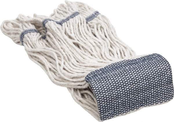 PRO-SOURCE - 5" White Head Band, Small Blended Fiber Loop End Mop Head - 4 Ply, Clamp Jaw Connection, Use for General Purpose - Apex Tool & Supply