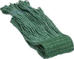 PRO-SOURCE - 5" Green Head Band, Medium Blended Fiber Loop End Mop Head - 4 Ply, Clamp Jaw Connection, Use for General Purpose - Apex Tool & Supply