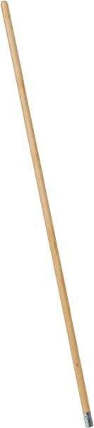PRO-SOURCE - 54" Wood Female Thread Mop Handle - 1-1/8" Handle Diam, Metal Connector, Use with Wet Mops - Apex Tool & Supply