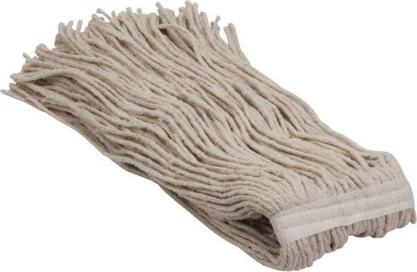 PRO-SOURCE - 5" Red Head Band, X-Large Cotton Cut End Mop Head - 4 Ply, Clamp Jaw & Side Loading Connection, Use for Heavy Duty Floor Cleaning - Apex Tool & Supply