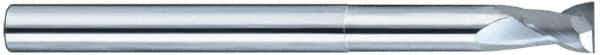 SGS - 3/4", 1" LOC, 3/4" Shank Diam, 6" OAL, 2 Flute, Solid Carbide Square End Mill - Single End, Uncoated, Spiral Flute, 35° Helix, Centercutting, Right Hand Cut, Right Hand Flute, Series 47E - Apex Tool & Supply