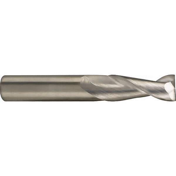 SGS - 25mm, 44mm LOC, 25mm Shank Diam, 104mm OAL, 2 Flute, Solid Carbide Square End Mill - Single End, Uncoated, Spiral Flute, 35° Helix, Centercutting, Right Hand Cut, Right Hand Flute, Series 47M - Apex Tool & Supply