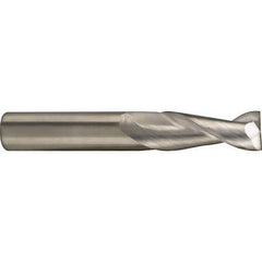 SGS - 25mm, 44mm LOC, 25mm Shank Diam, 104mm OAL, 2 Flute, Solid Carbide Square End Mill - Single End, Uncoated, Spiral Flute, 35° Helix, Centercutting, Right Hand Cut, Right Hand Flute, Series 47M - Apex Tool & Supply