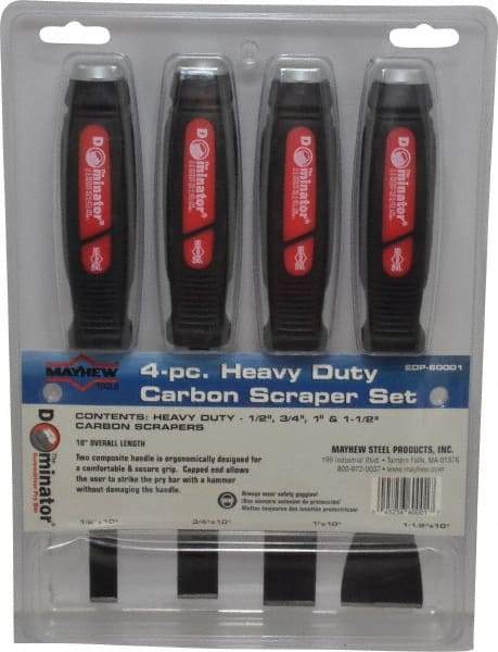 Mayhew - Stiff Carbon Steel 1-Edge Heavy-Duty Carbon Scraper Set - Apex Tool & Supply