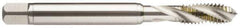 Guhring - 1/2-13 UNC 4 Flute 2BX Modified Bottoming Spiral Flute Tap - Powdered Metal, TiCN Finish, 110mm OAL, Right Hand Flute, Right Hand Thread, Series 2912 - Apex Tool & Supply
