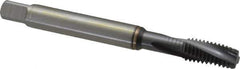 Guhring - 3/8-16 UNC 4 Flute 2BX Modified Bottoming Spiral Flute Tap - Powdered Metal, TiCN Finish, 100mm OAL, Right Hand Flute, Right Hand Thread, Series 2912 - Apex Tool & Supply